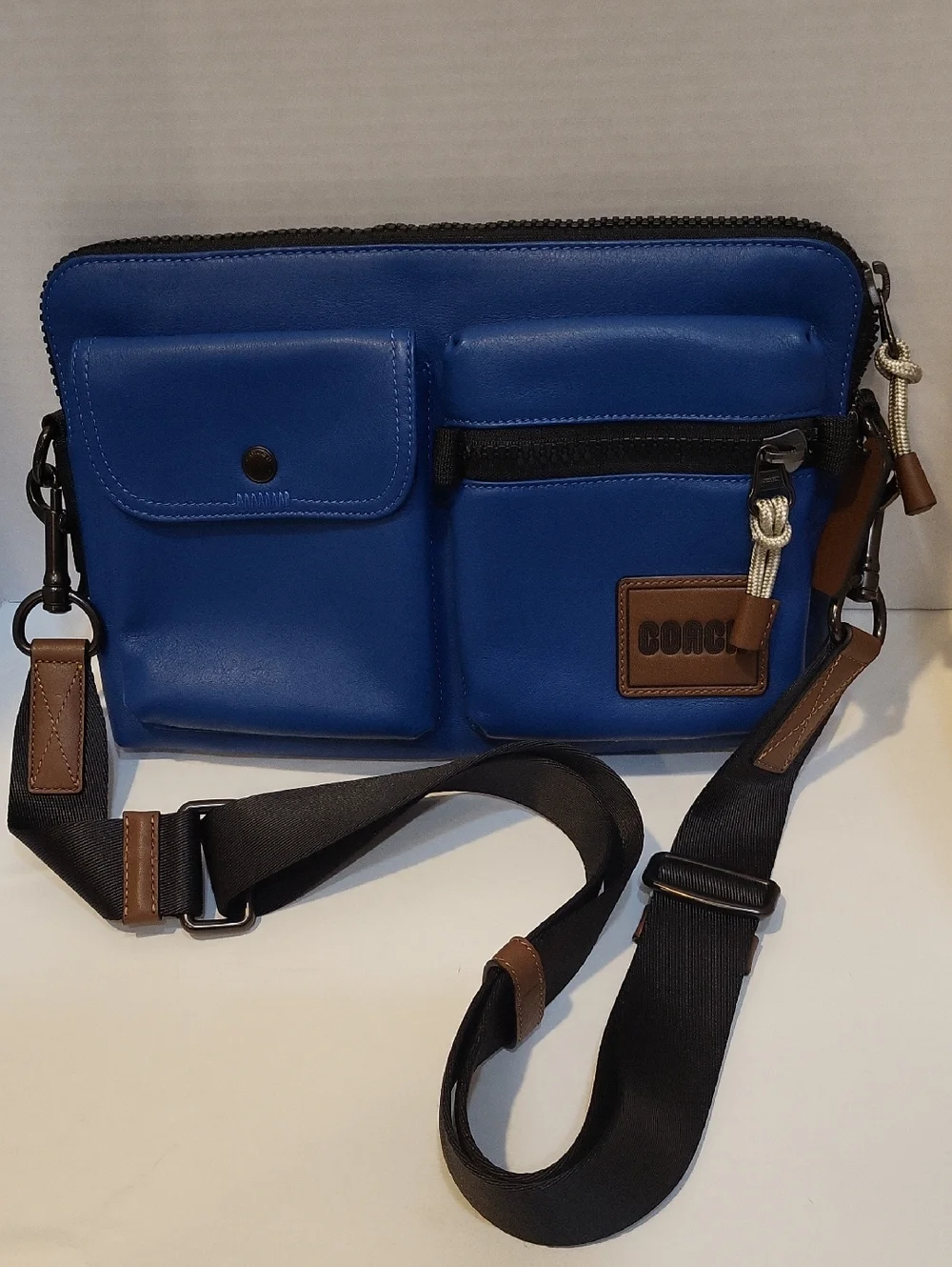 Authentic Coach Blue Pacer Modular Bag NWOT Multi Pocket Leather